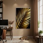 Quadro Decorativo Folha Dourada - 70x50cm
