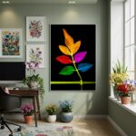 Quadro Decorativo Folha MultiColorida - 70x50cm
