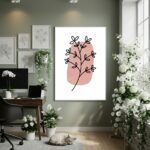 Quadro Decorativo Folhagem Abstrata - 70x50cm