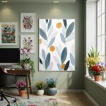 Quadro Decorativo Folhas E Frutas - 70x50cm