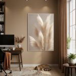 Quadro Decorativo Folhas Penas - 70x50cm