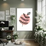 Quadro Decorativo Folhas Rosé - 70x50cm