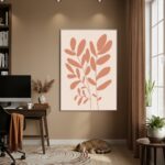 Quadro Decorativo Folhas Selvagens Abstrata - 70x50cm