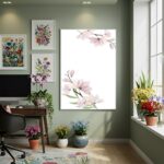 Quadro Decorativo Folhas Tons Claros - 70x50cm
