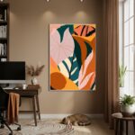Quadro Decorativo Folhas Tropicais Vibrantes - 70x50cm