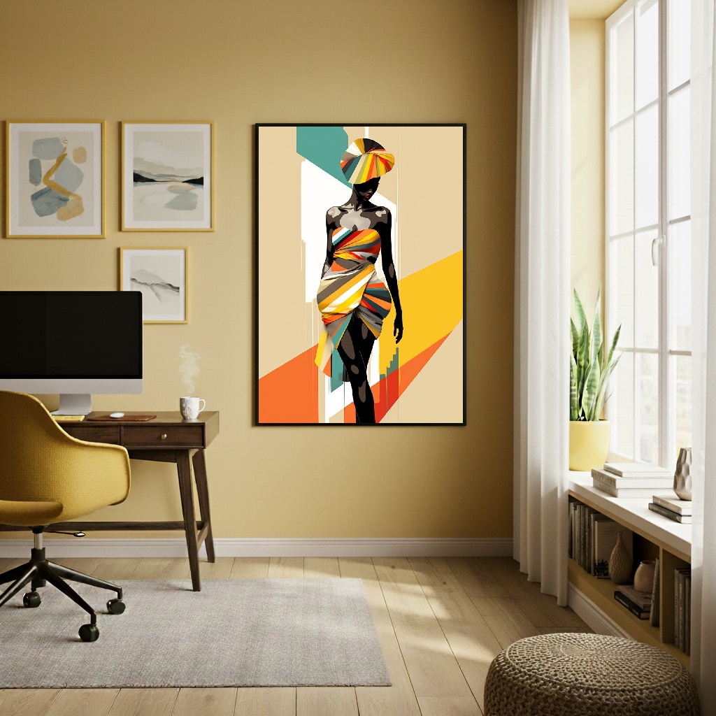 Quadro Decorativo Geometria Solar - 70x50cm
