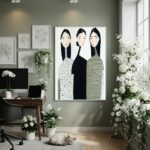 Quadro Decorativo Grupinho De Três - 70x50cm