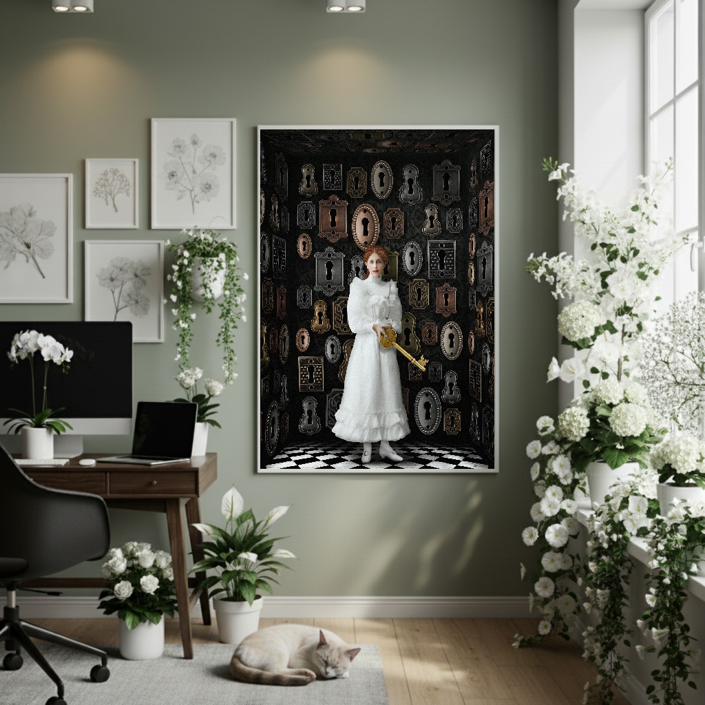 Quadro Decorativo Guardiã De Segredos - 70x50cm