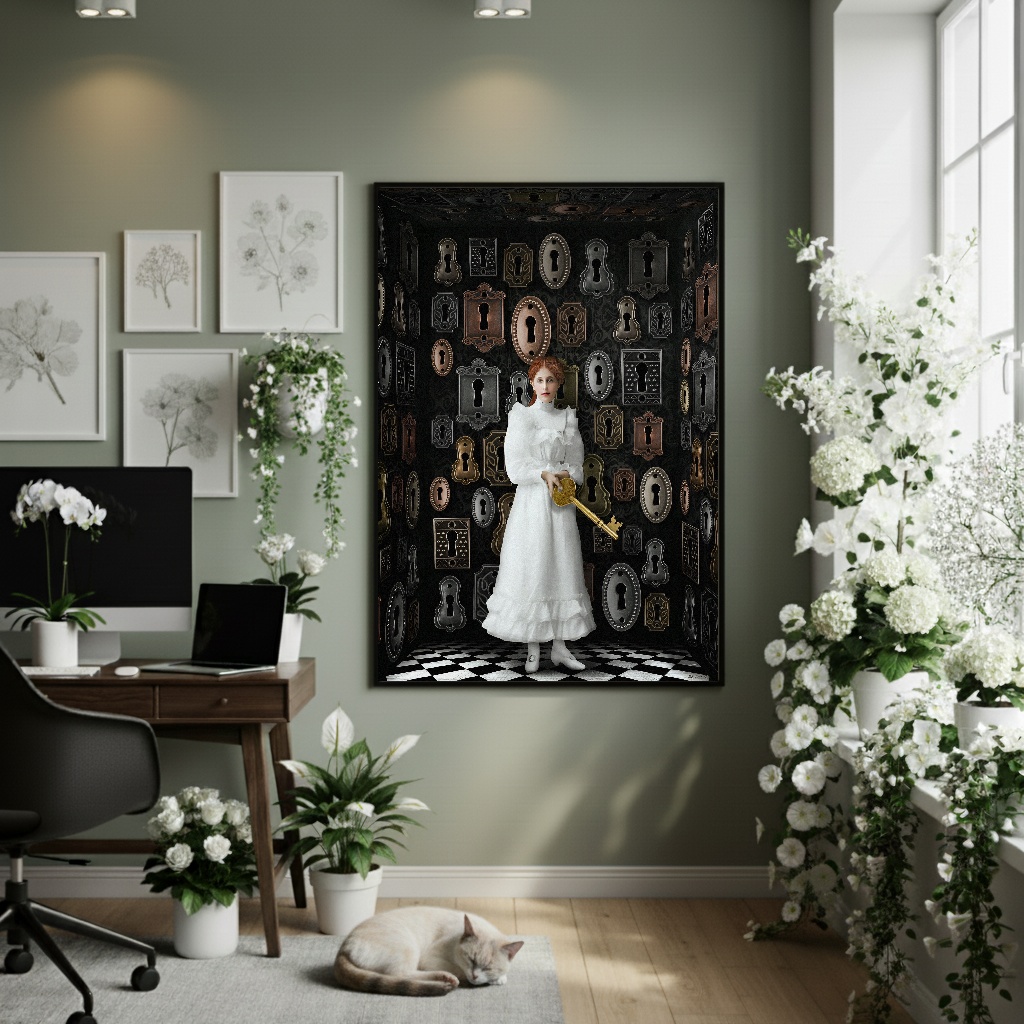 Quadro Decorativo Guardiã De Segredos - 70x50cm