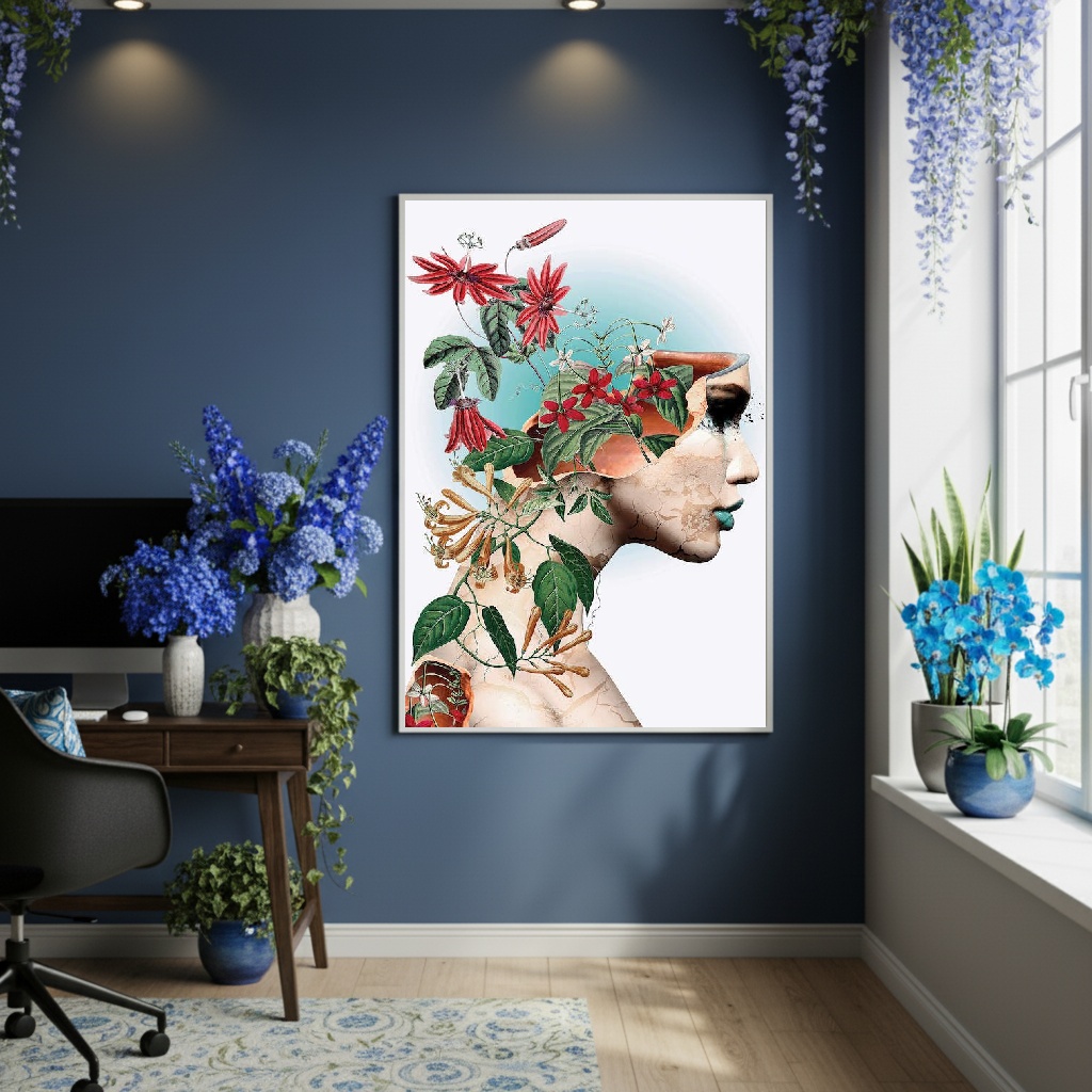 Quadro Decorativo Interior De Mulher - 70x50cm