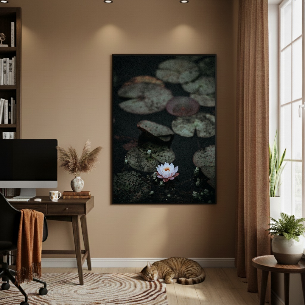 Quadro Decorativo Lótus Submerso - 70x50cm