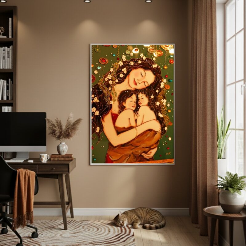 Quadro Decorativo Mãe De Gêmeos - 70x50cm