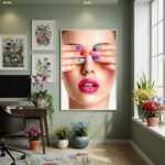 Quadro Decorativo Máscara De Cores - 70x50cm