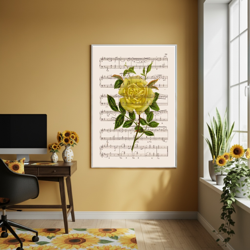 Quadro Decorativo Melodia Em Flor - 70x50cm