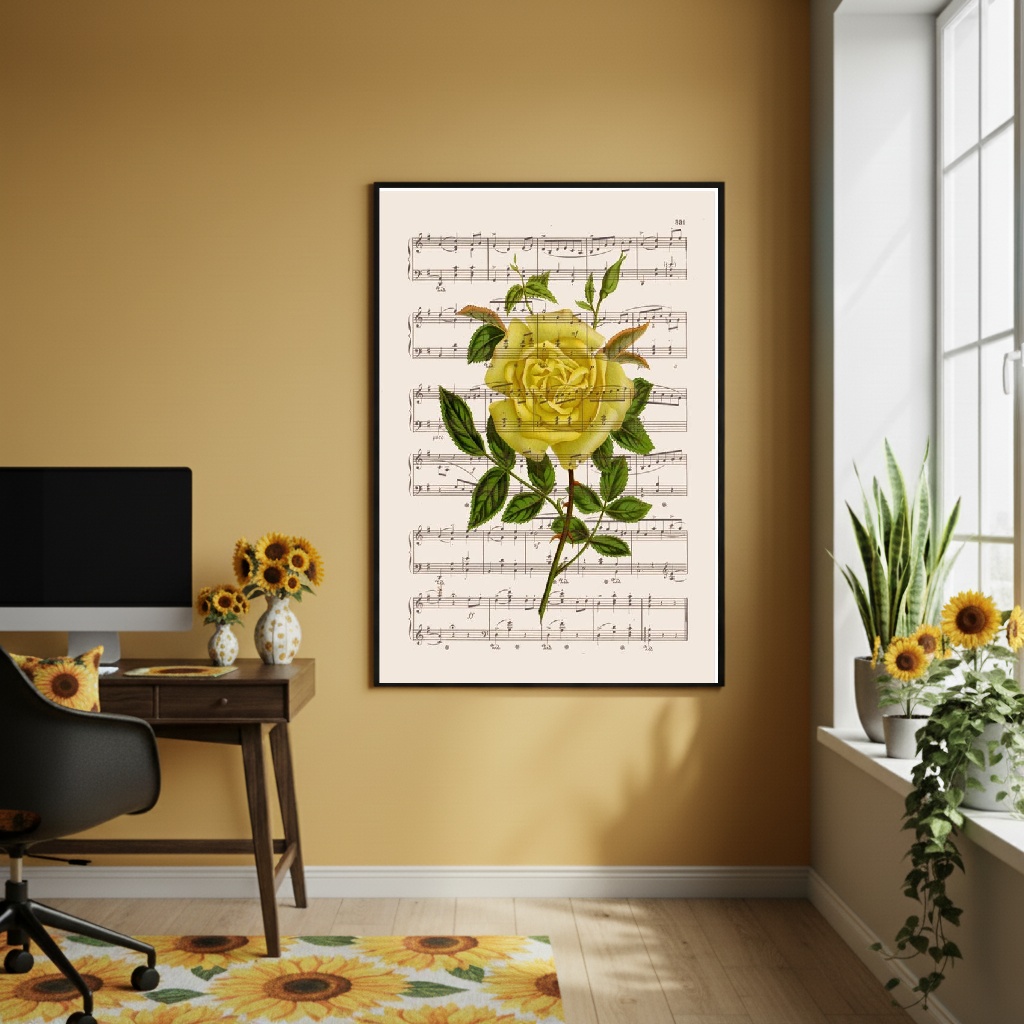 Quadro Decorativo Melodia Em Flor - 70x50cm