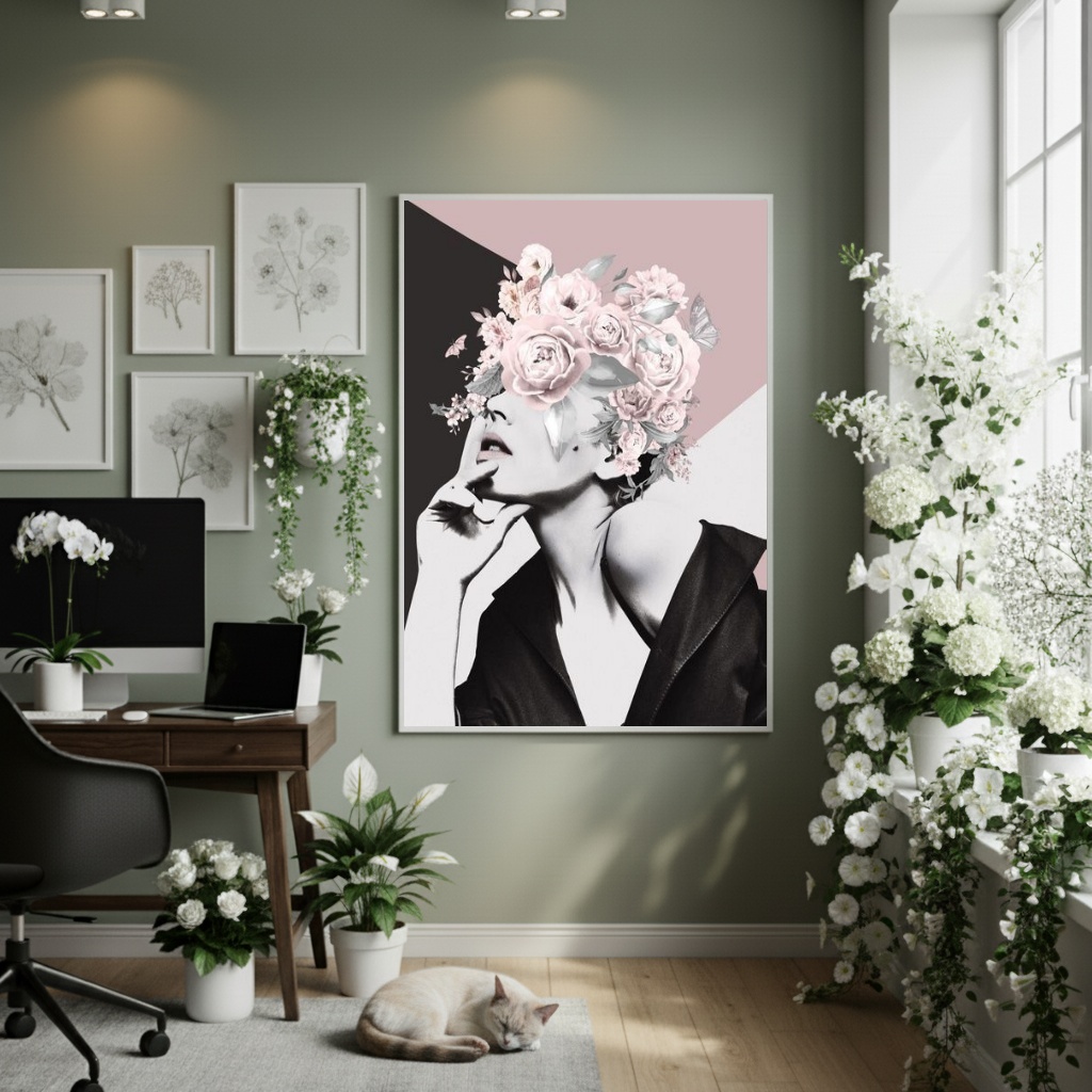 Quadro Decorativo Mente De Rosas - 70x50cm