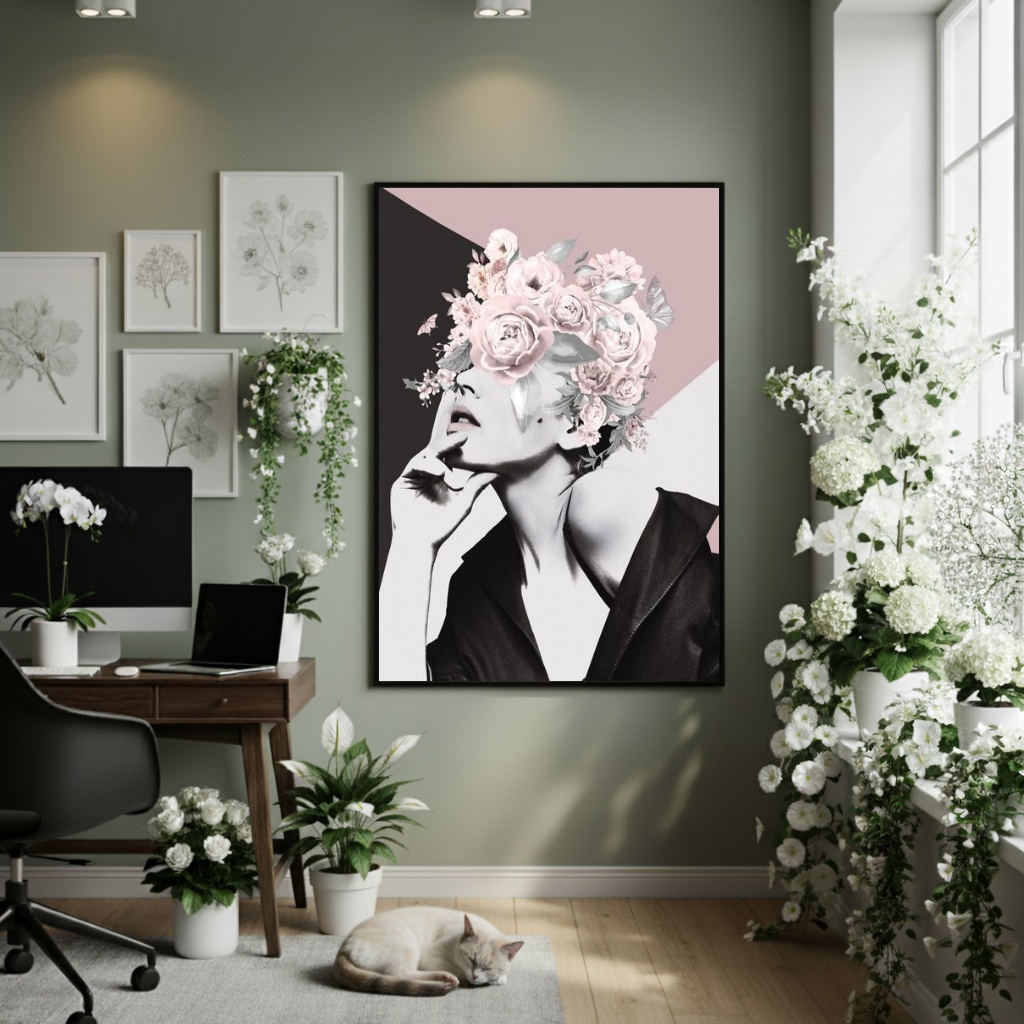 Quadro Decorativo Mente De Rosas - 70x50cm