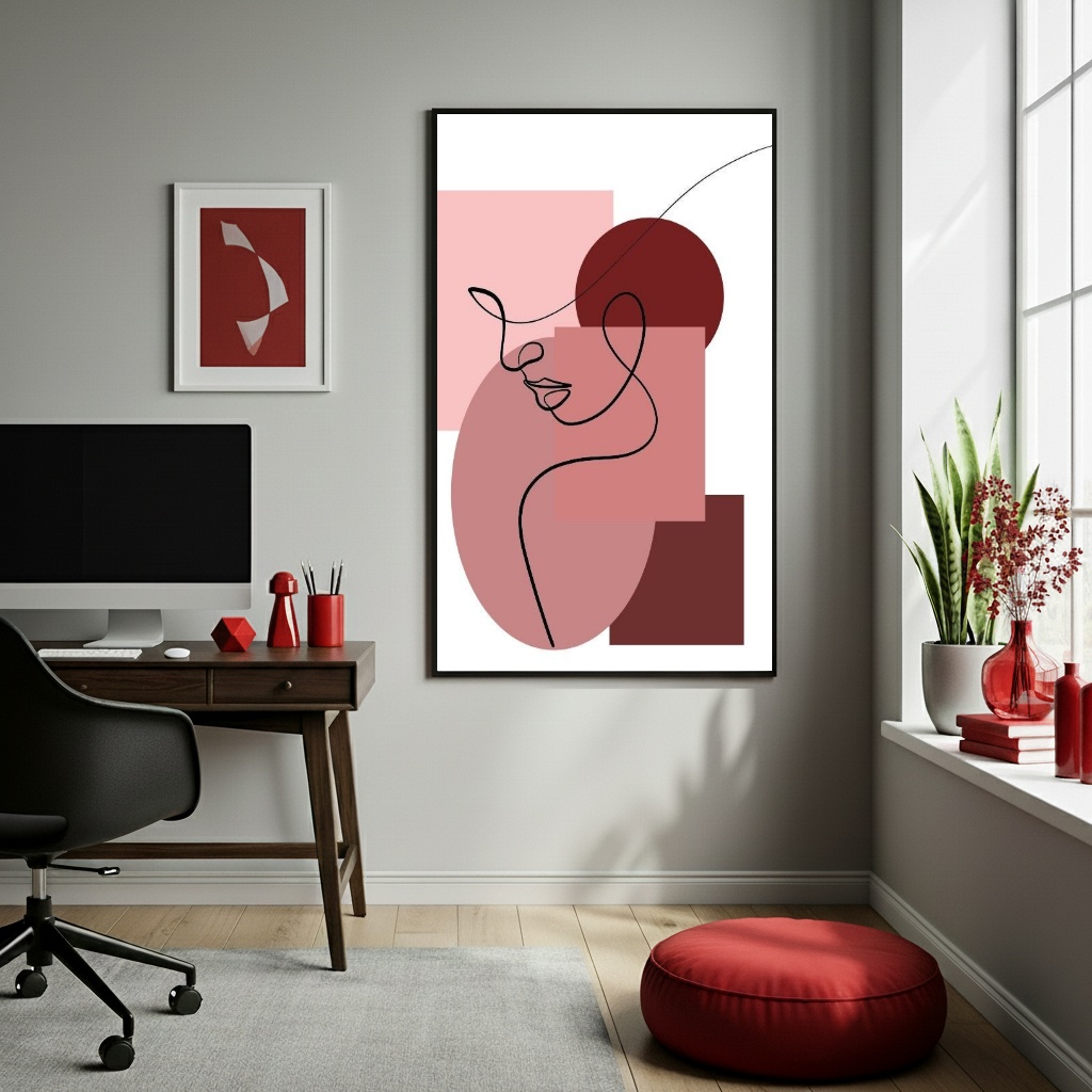 Quadro Decorativo Mulher Abstrata - 70x50cm