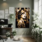 Quadro Decorativo Mulher Art Deco - 70x50cm