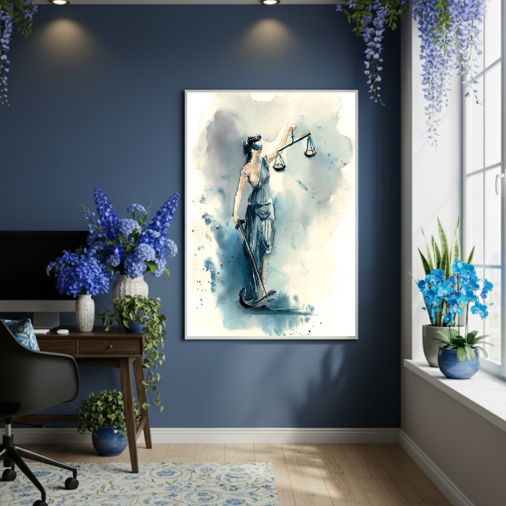 Quadro Decorativo Mulher Da Justiça Arte - 70x50cm