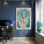 Quadro Decorativo Mulher De Aquário - 70x50cm