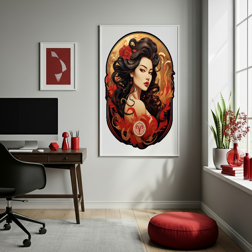 Quadro Decorativo Mulher De Áries - 70x50cm