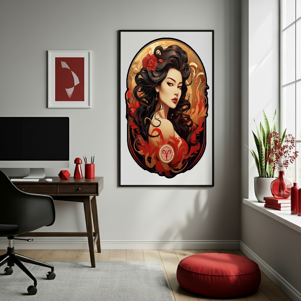 Quadro Decorativo Mulher De Áries - 70x50cm