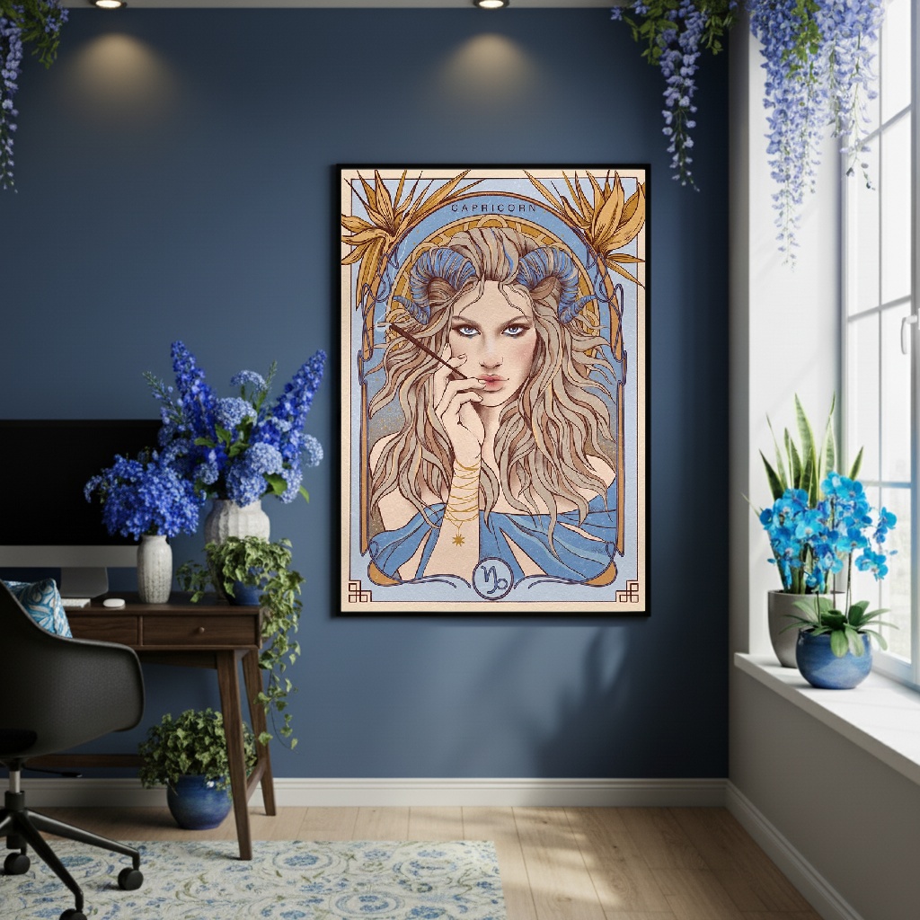 Quadro Decorativo Mulher De Capricórnio - 70x50cm