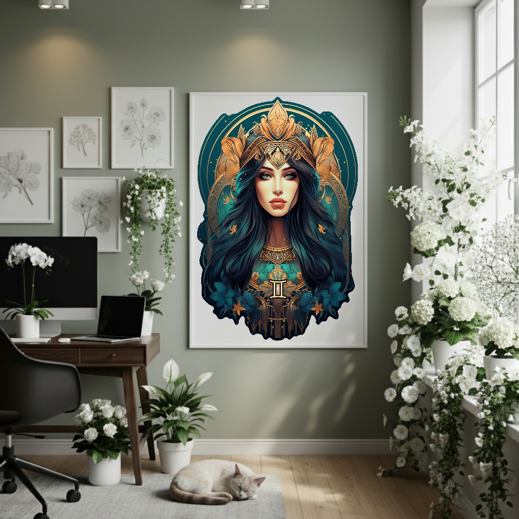 Quadro Decorativo Mulher De Gêmeos - 70x50cm