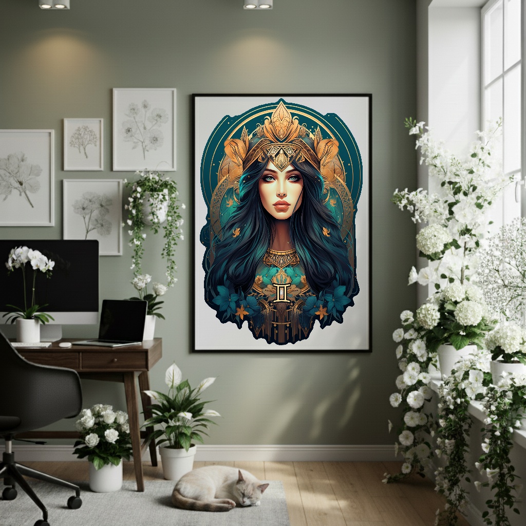 Quadro Decorativo Mulher De Gêmeos - 70x50cm