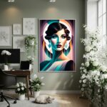 Quadro Decorativo Mulher Dos Anos 20 - 70x50cm
