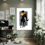Quadro Decorativo Mulher E Cavalo - 70x50cm
