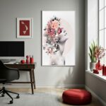 Quadro Decorativo Mulher Floral - 70x50cm