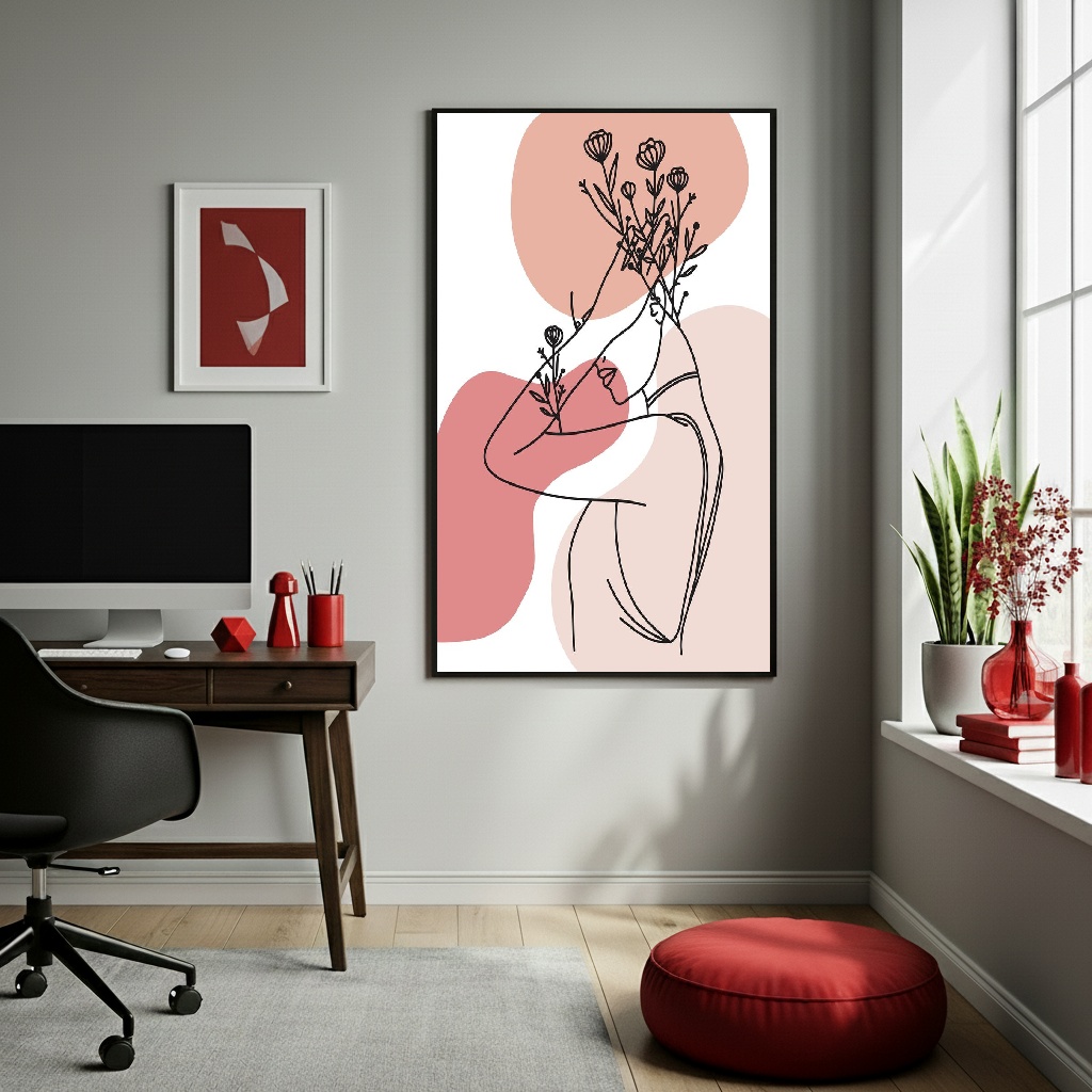 Quadro Decorativo Mulher Florida - 70x50cm
