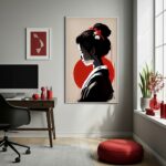 Quadro Decorativo Mulher Japonesa - 70x50cm