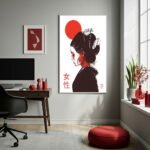 Quadro Decorativo Mulher Maiko - 70x50cm