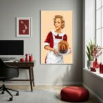 Quadro Decorativo Mulher Natalina - 70x50cm