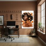 Quadro Decorativo Mulher Outono - 70x50cm