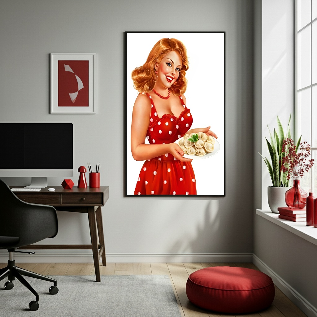 QuadroDecorativoMulherRuivaSorridente-70x50cm