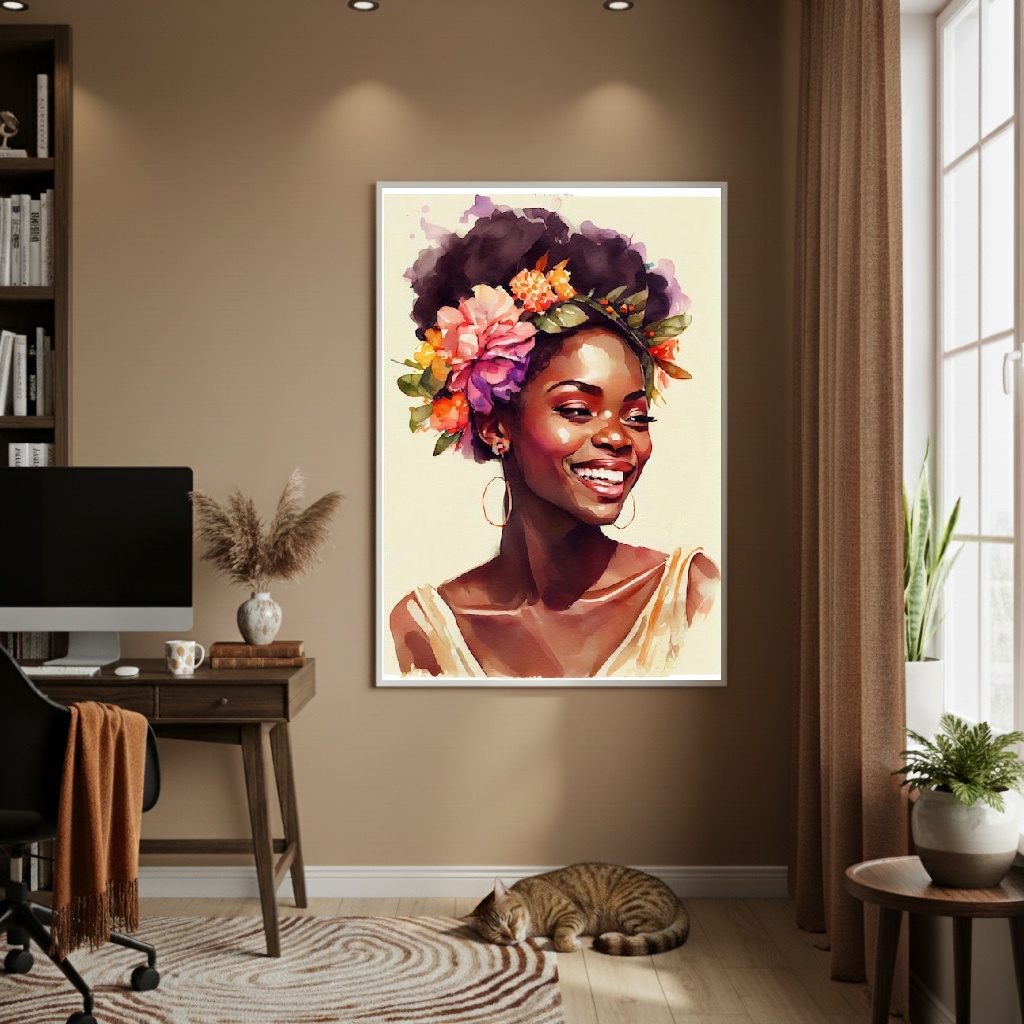 Quadro Decorativo Mulher Tropical - 70x50cm