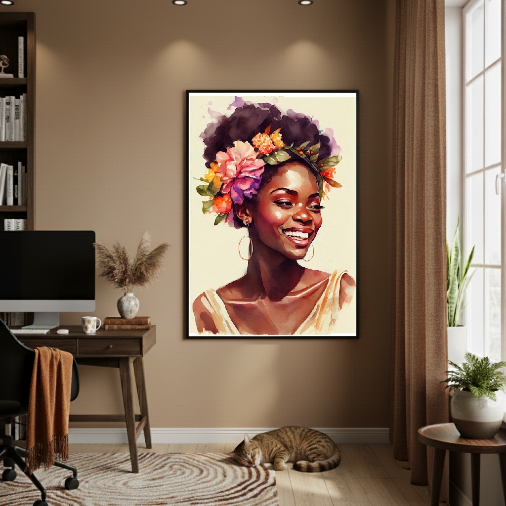 Quadro Decorativo Mulher Tropical - 70x50cm