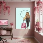 Quadro Decorativo Mulher Viajante - 70x50cm