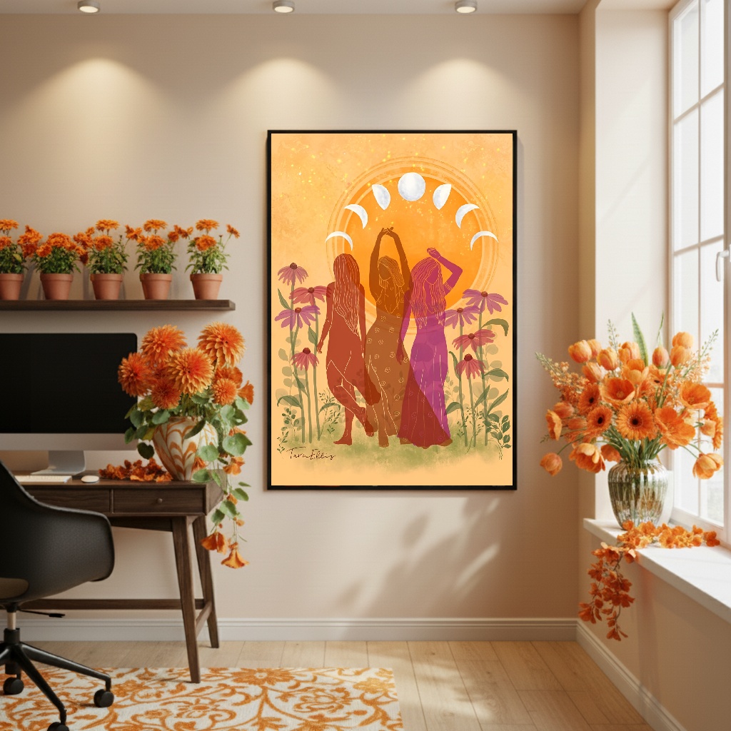 Quadro Decorativo Mulheres De Fases - 70x50cm