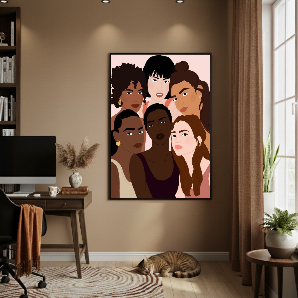 Quadro Decorativo Mulheres Unidas - 70x50cm