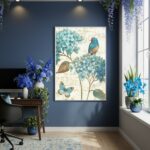 Quadro Decorativo Natureza Em Azul - 70x50cm