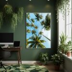 Quadro Decorativo Palmeiras Céu Azul - 70x50cm