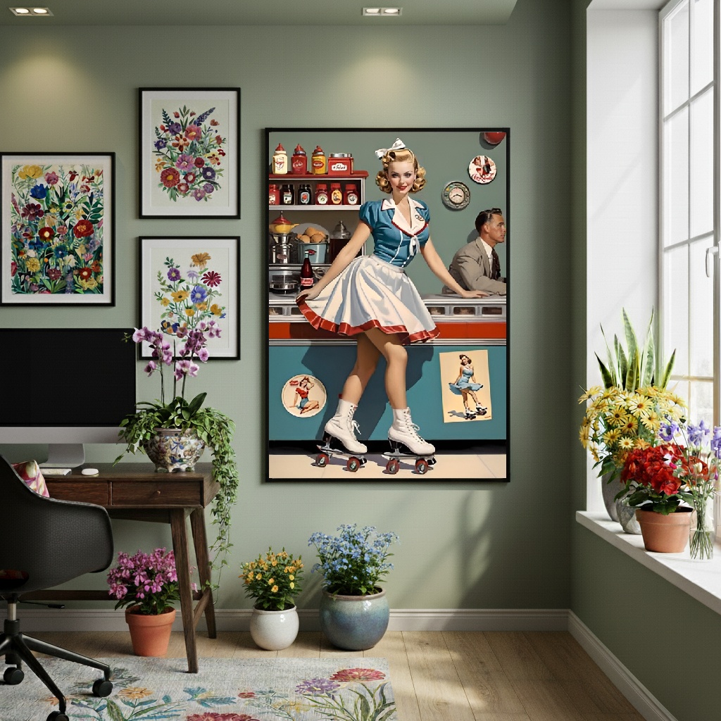 Quadro Decorativo Parada No Diner - 70x50cm