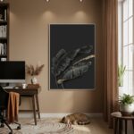 Quadro Decorativo Pluma Noturna - 70x50cm
