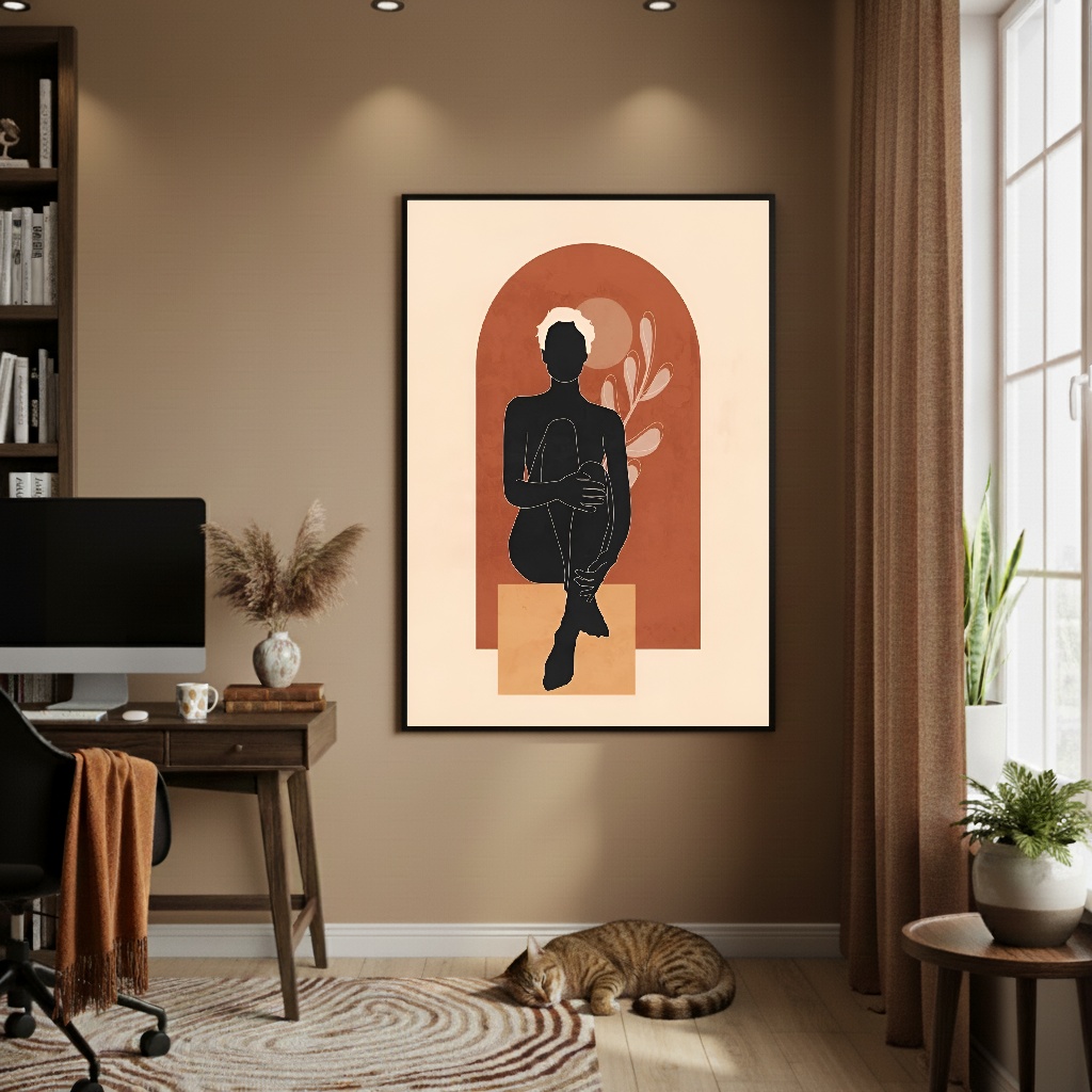Quadro Decorativo Quietude Terracota - 70x50cm