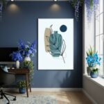 Quadro Decorativo Ramos Com Vaso Verde - 70x50cm